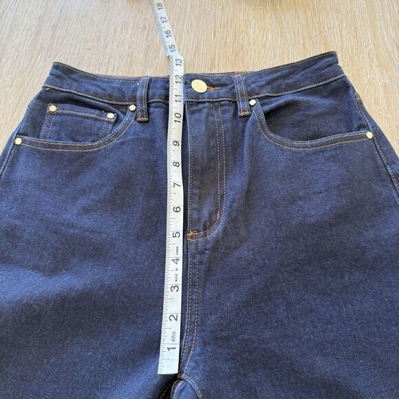 NEW NWT MESHKI Janessa Straight Leg Denim Jeans High Waist Indigo Blue - Picture 10 of 15